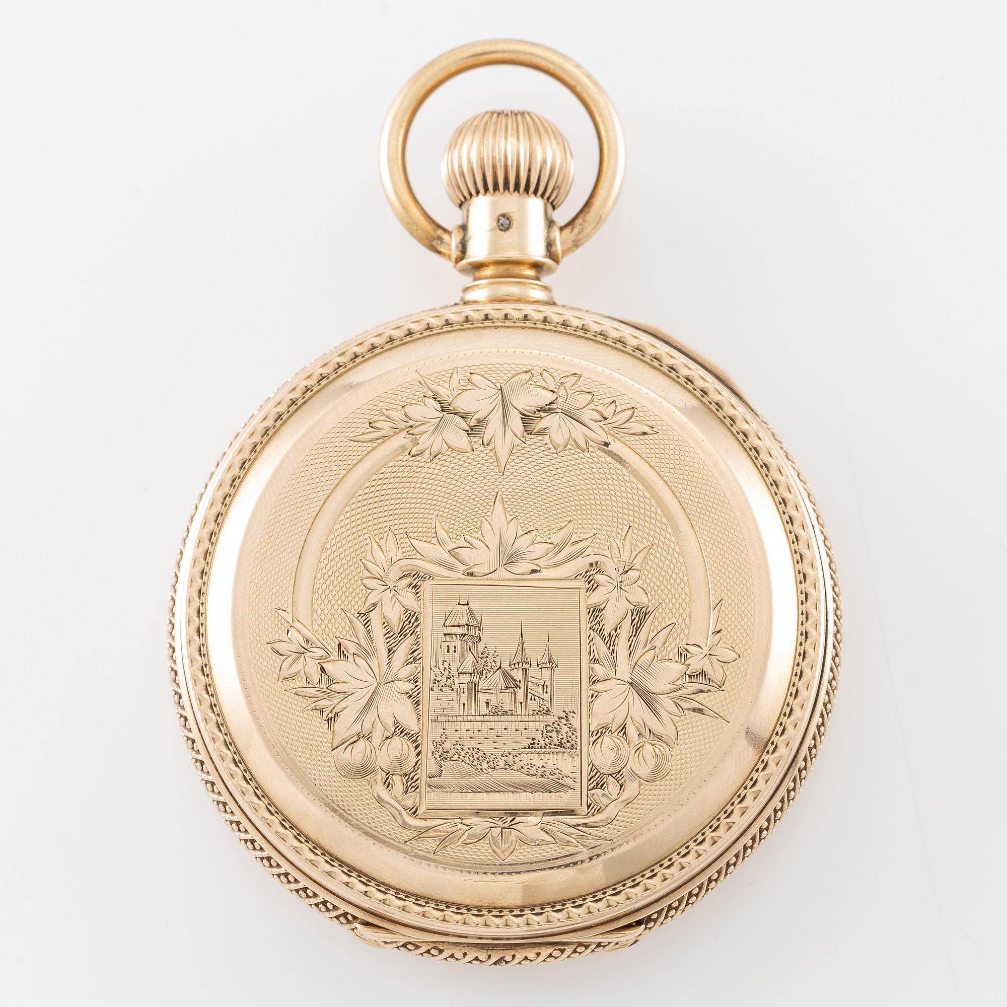 Elgin, pocket watch, hunter, 54 mm.