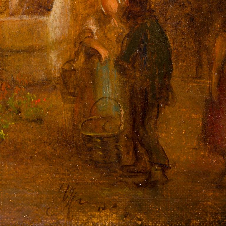 OKÄND KONSTNÄR, olja på duk, Holland, sign Hunsche, omkring 1900.