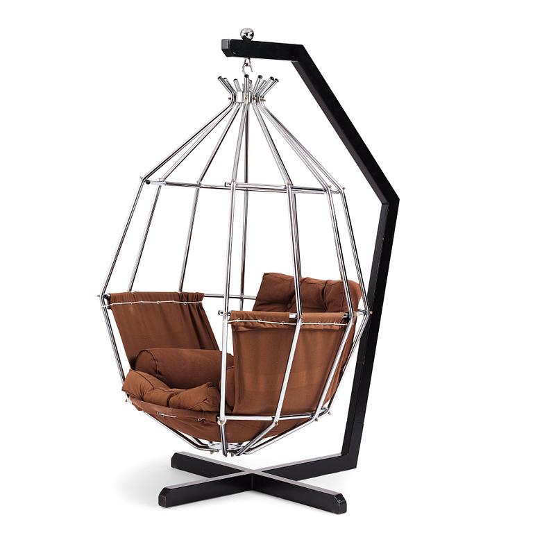 Ib Arberg, a hanging chair, 'Gojan', ABRA Möbler, Sweden 1970s.
