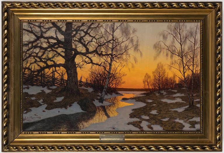 Edvard Rosenberg, Winter Landscape with Creek.