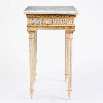 Konsolbord, tillskrivet Jean Baptiste Masreliez (formgivare och ornamentbildhuggare i Stockholm), Sengustavianskt.