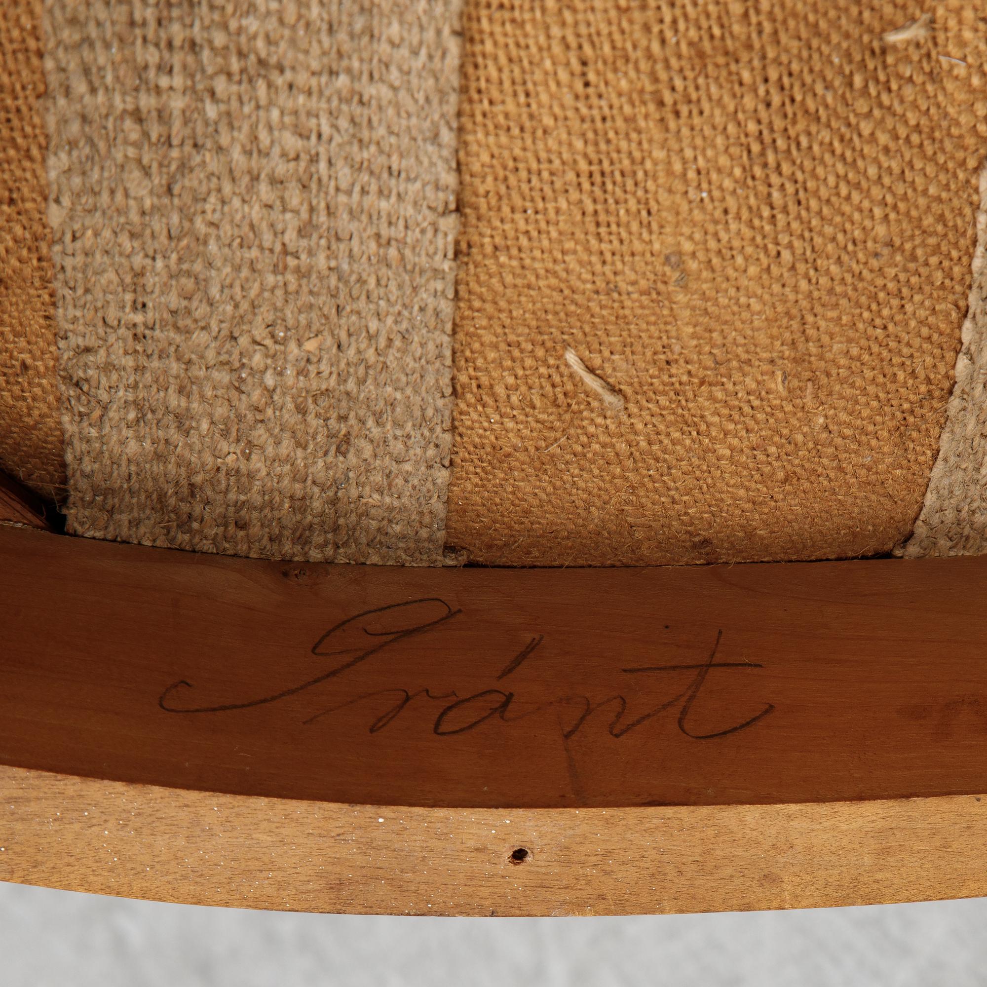 A set of six Danish Royal elm wood chairs, second half of the 19th Century.