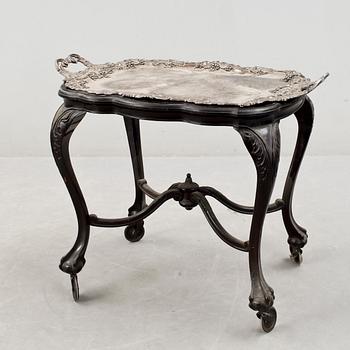 SERVERINGSBORD, pläter samt trä, nyrokoko, 1800-talets andra hälft.
