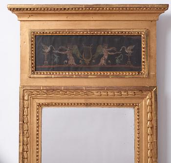 Spegellampett, för två ljus, Stockholmsarbete ca år 1800, Sengustaviansk.