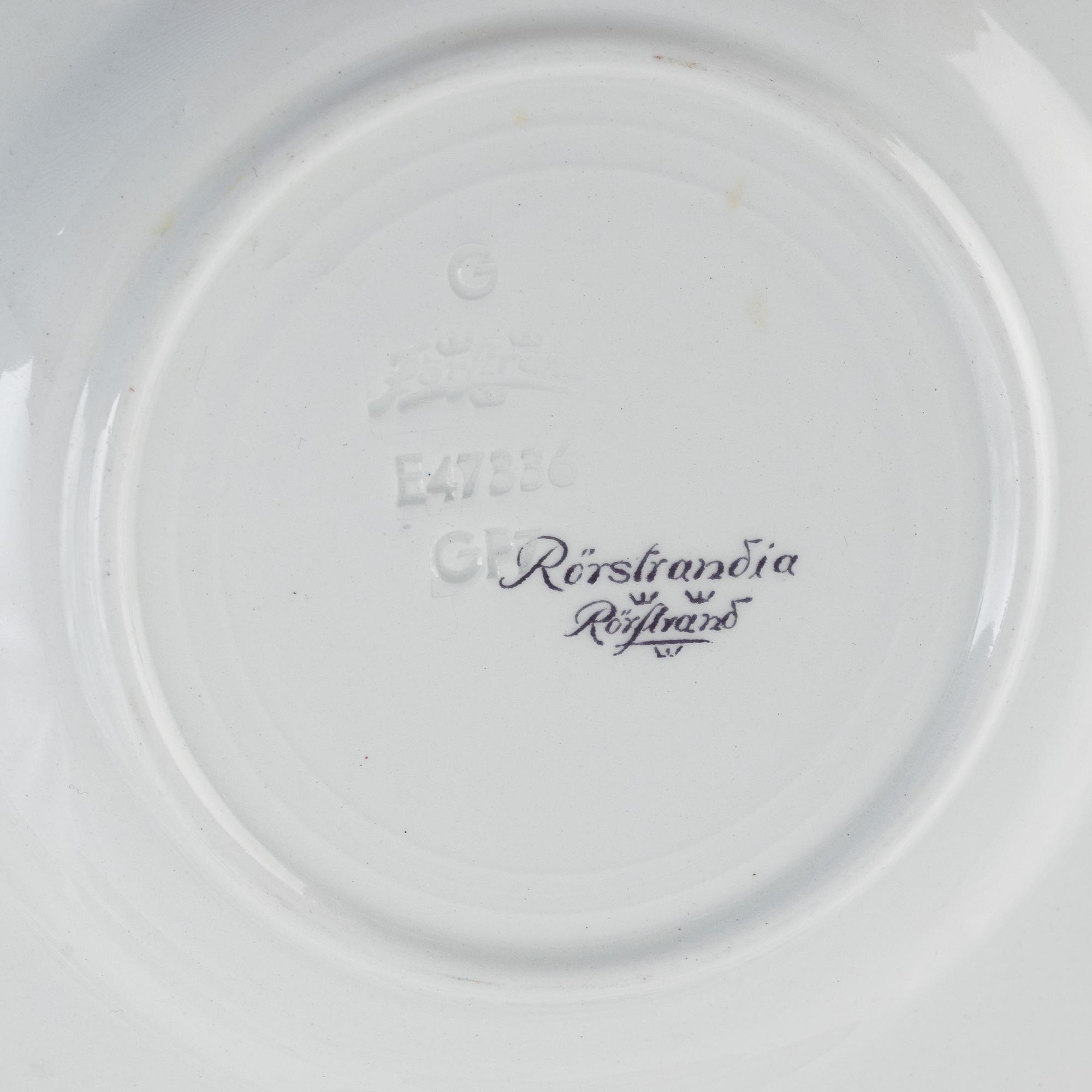 A 68-piece 'Rörstrandia' faience service, Rörstrand, first half of the 20th Century.