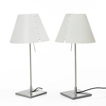 Paolo Rizzatto, a pair of 'Costanza' table lamps, Luceplan, Italy.