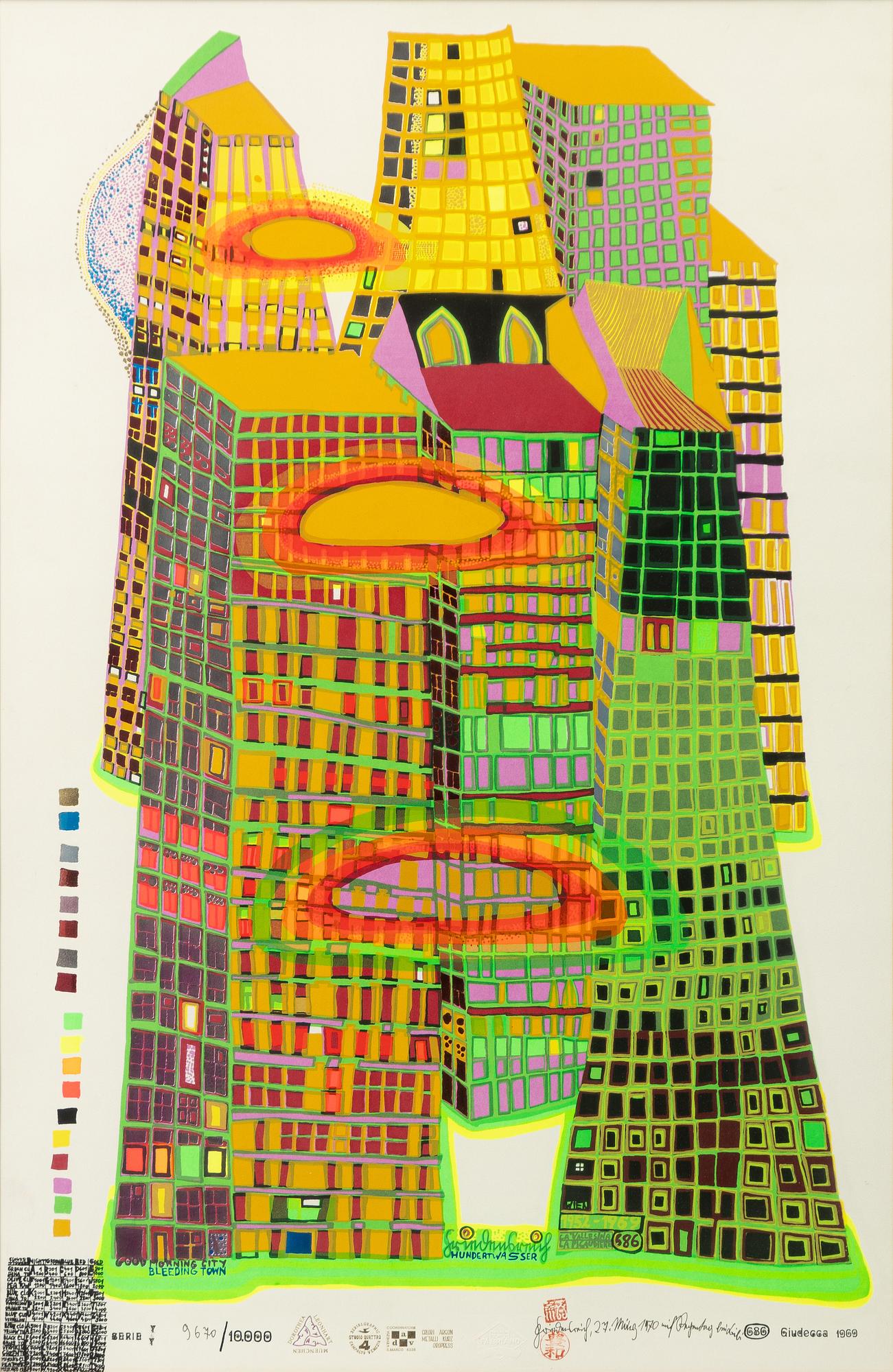 Friedensreich Hundertwasser, "Good morning city, Bleeding town".