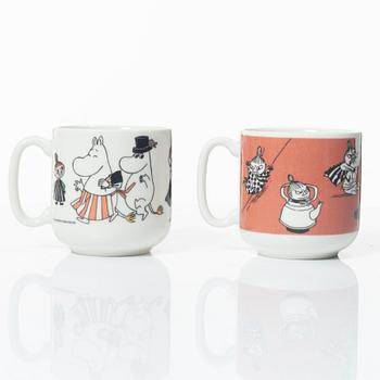 Arabia, seven Moomin mugs, Finland.