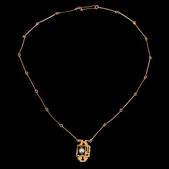 HÄNGSMYCKE, "Magisk pärla" guld 14K, pärla, Björn Weckström Lapponia. Vikt 7,5 g.
