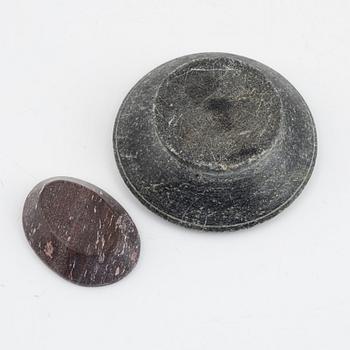 A pair of 'Kolmård' marble salts, 19th century.