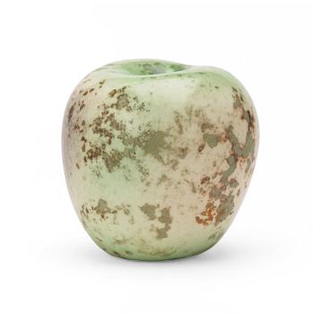 207. Hans Hedberg, a faience sculpture of an apple, Biot, France.