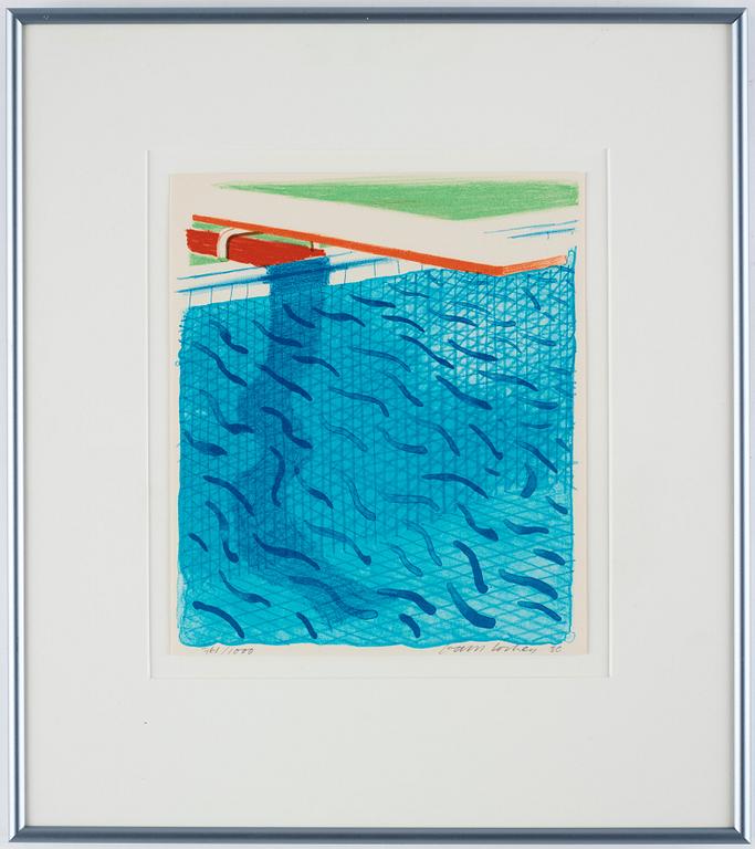 David Hockney, "Pool Made with Paper and Blue Ink for Book".