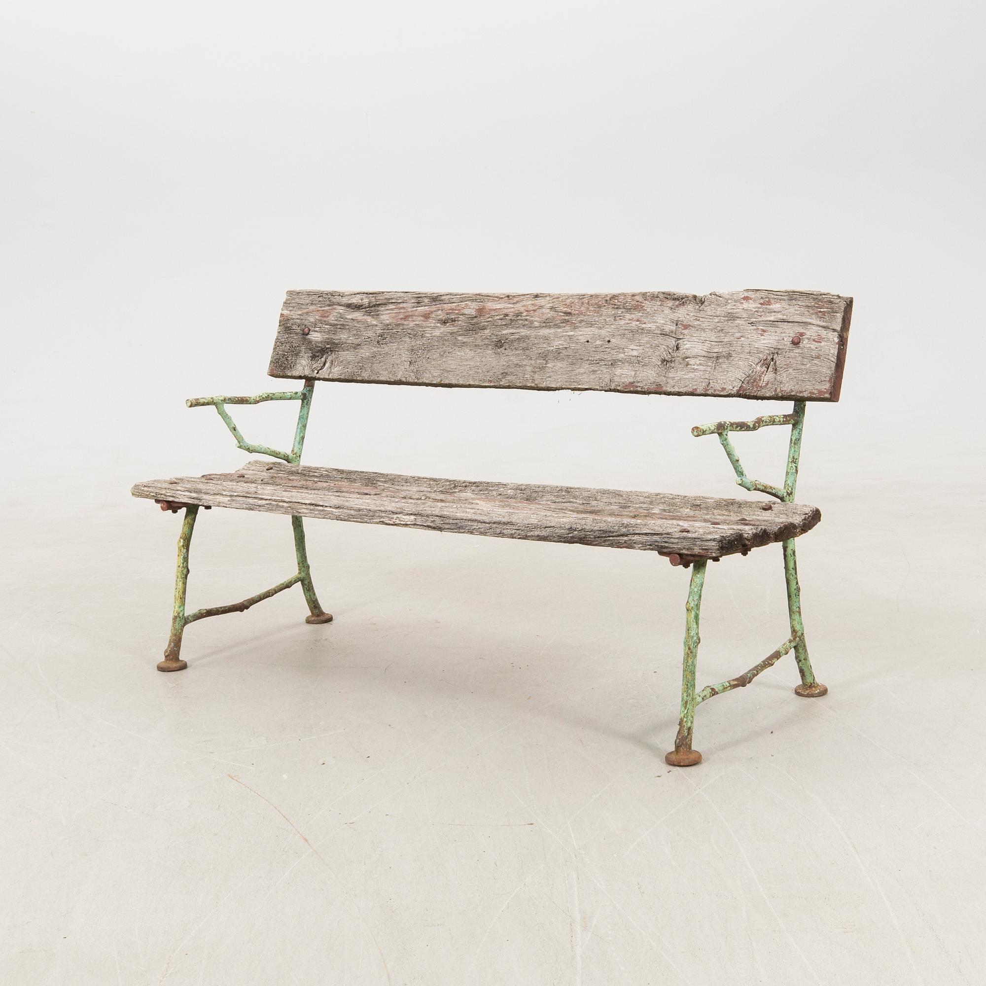 Garden sofa circa 1900, wrought iron/cast iron.