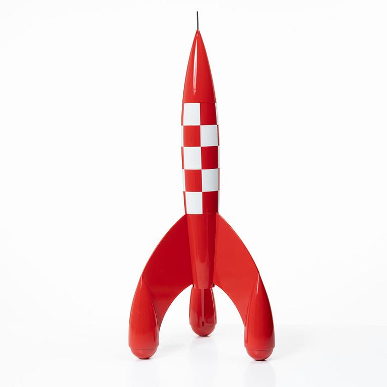 Raket, Tintin, lackerad resin, märkt undertill, Hergé / Moulinsart.