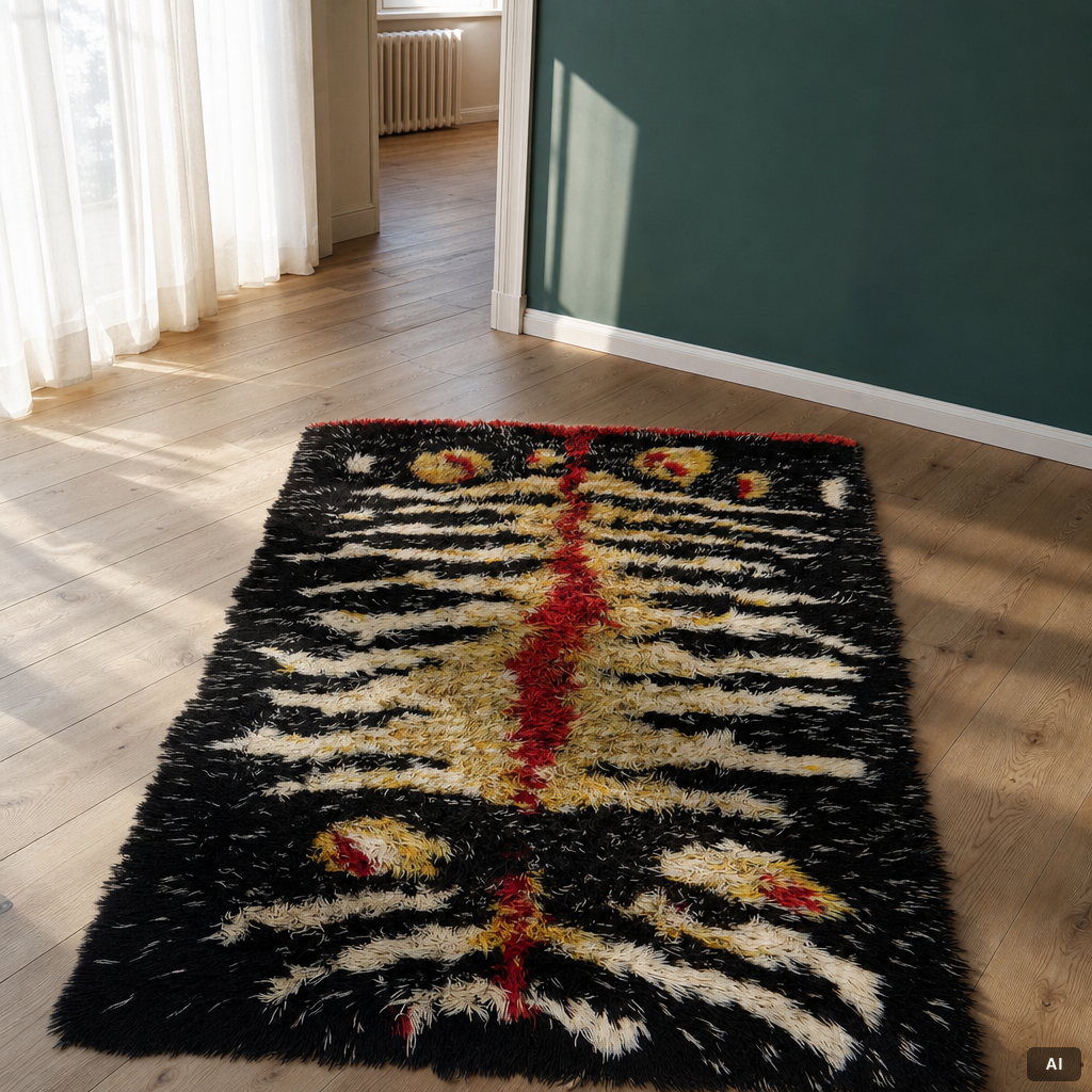A carpet, knotted pile, ca 200 x 143 cm.