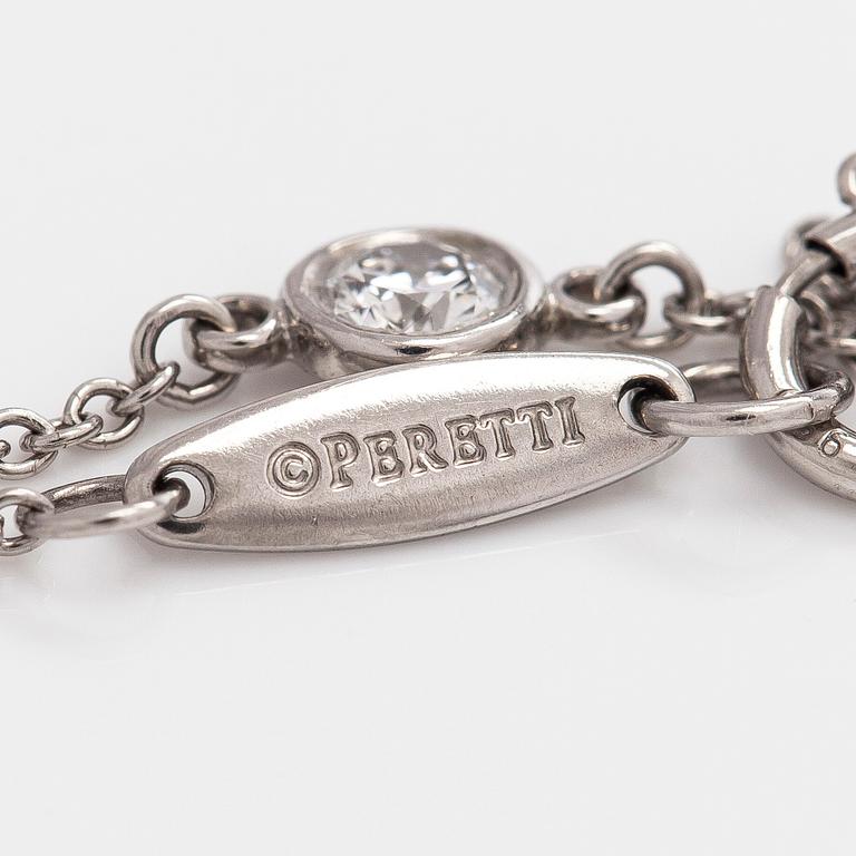 Tiffany & Co, Elsa Peretti, a platinum 'Diamonds by the Yard' bracelet with a brilliant-cut diamond.