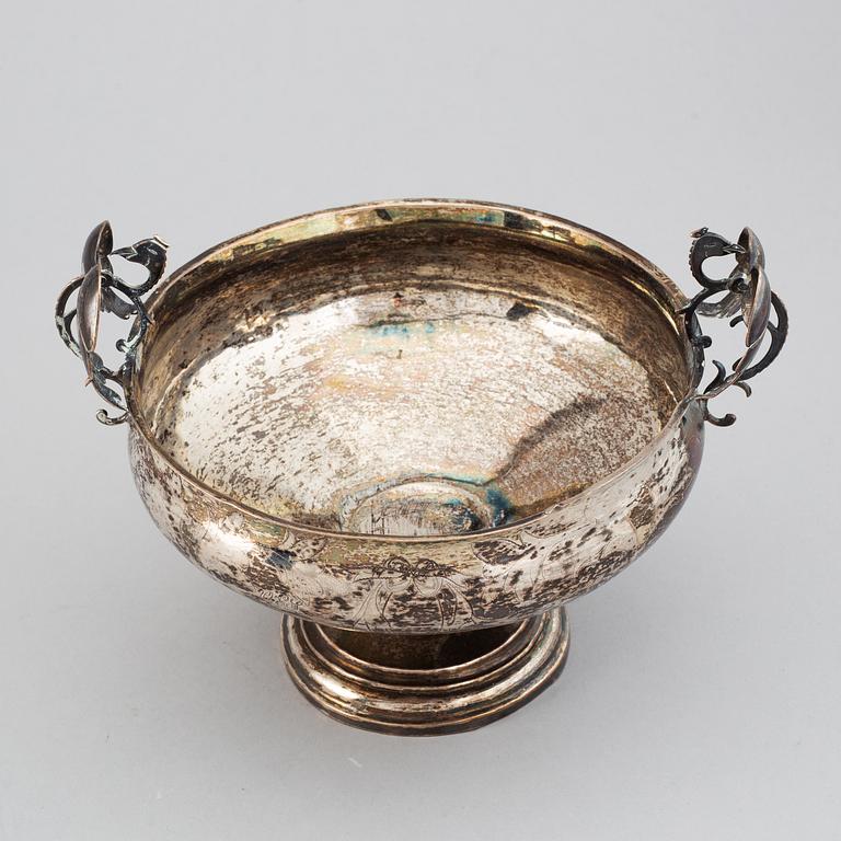 Lars Löfgren, Brännsvinsskål, silver, Hudiksvall (1797-1853).