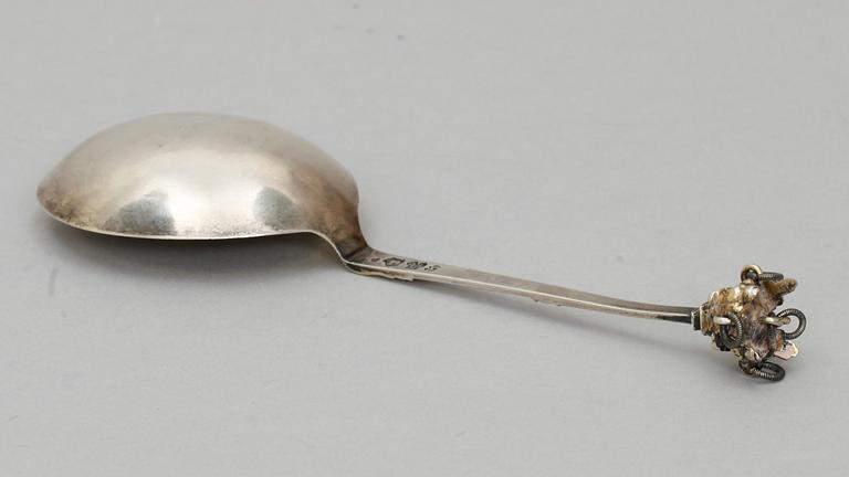 SUPSKED, silver. Christoffer Bauman, Hudiksvall 1776. Vikt 34 g.