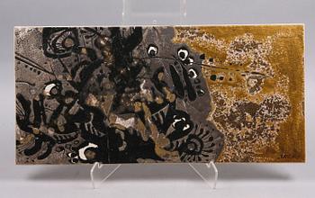 VÄGGPLAKETTER, 3 st, stengods, Börje Skohg, Gustavsberg.