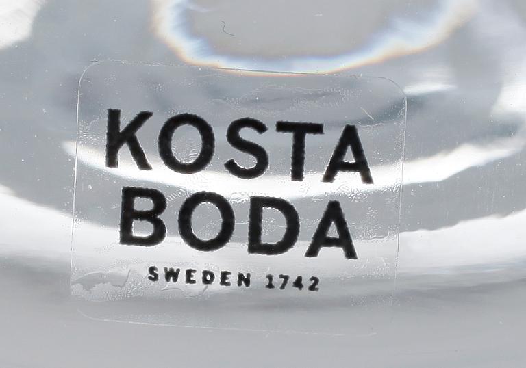 SKULPTURER, 4 st, glas, Anna Ehrner, Kosta Boda, 1900-/2000-tal, sign.