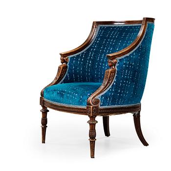 Ephraim Ståhl, A late Gustavian armchair by Ephraim Ståhl (1767-1820).