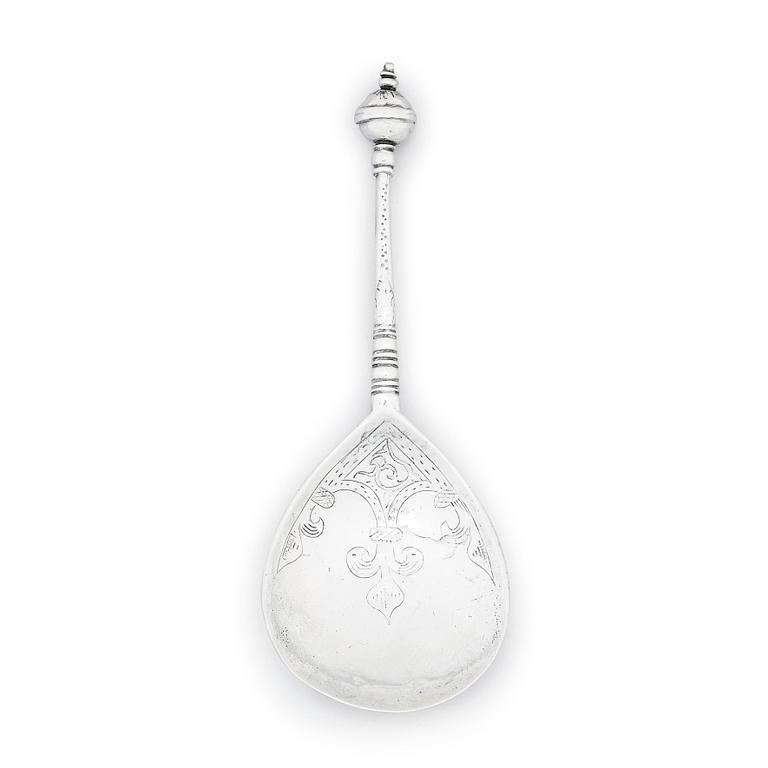 A Norwegian silver spoon, probably Anders Andersen Heins, Trondheim circa 1650.