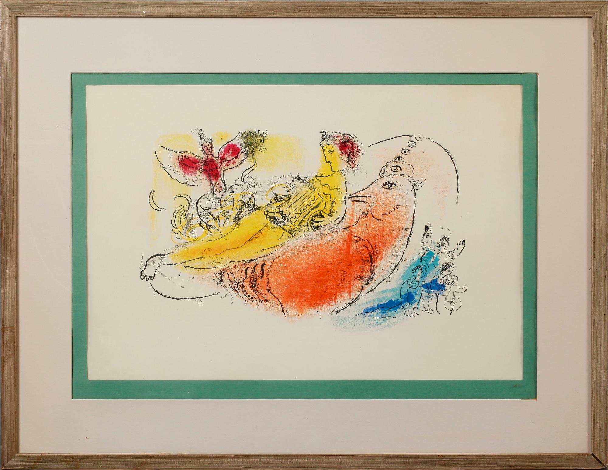 MARC CHAGALL, färglitografi, 1957, osignerad.