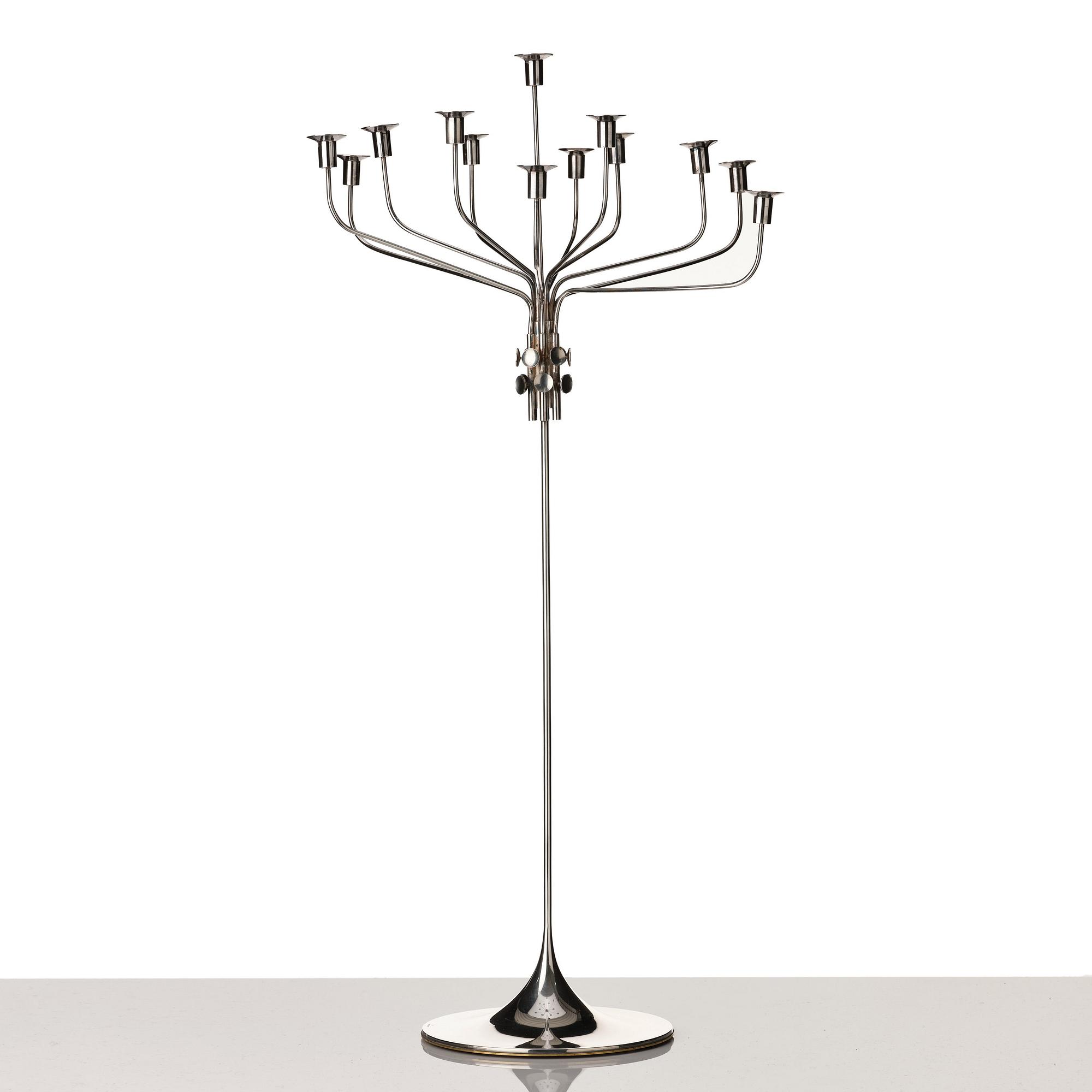 Tapio Wirkkala, a sterling silver thirteen candles candelabrum "TW412", Hopeakeskus OY, Finland 1972.
