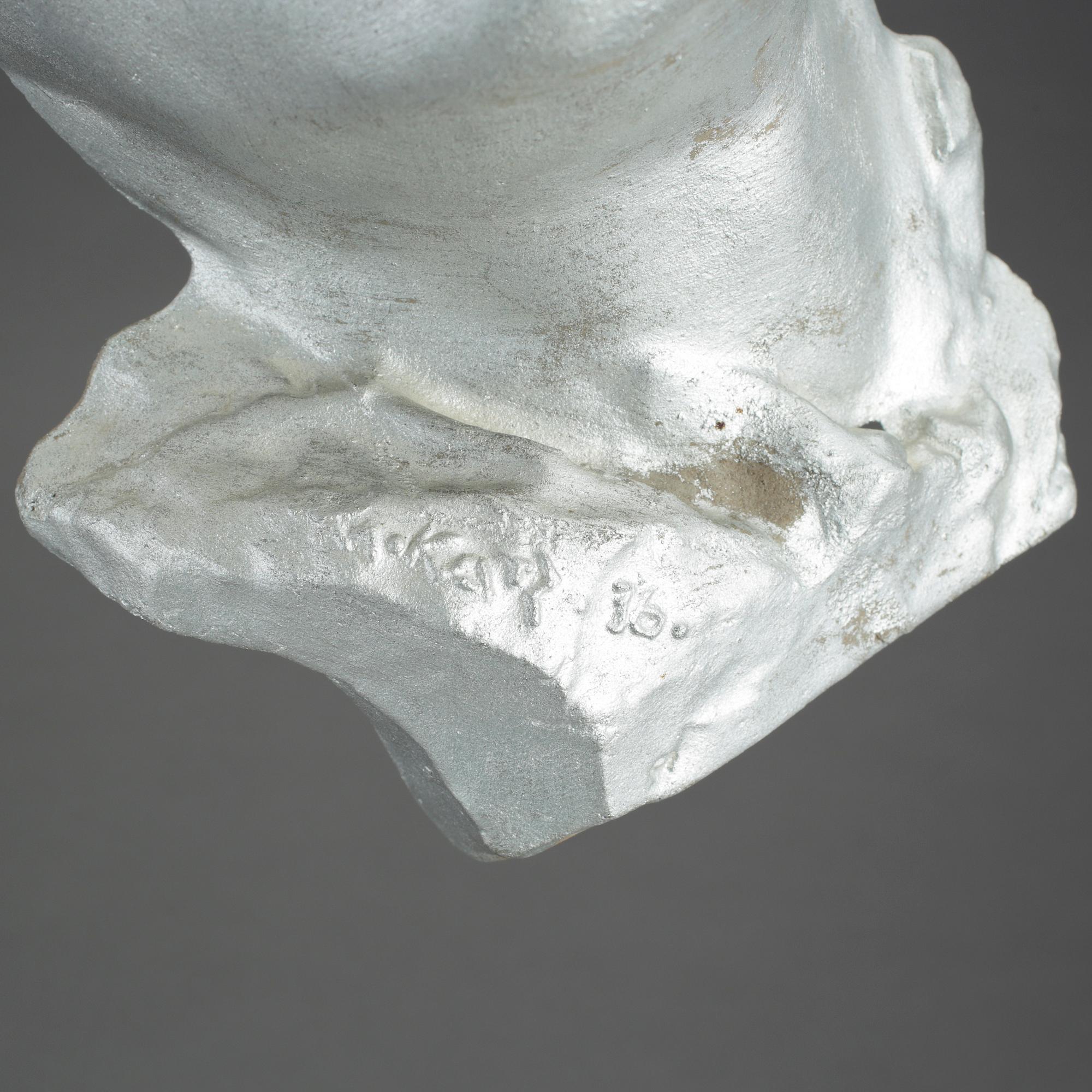SKULPTUR, gips, Michail Katz, signerad och daterad 1936. Föreställande Gösta Ekman d.ä.