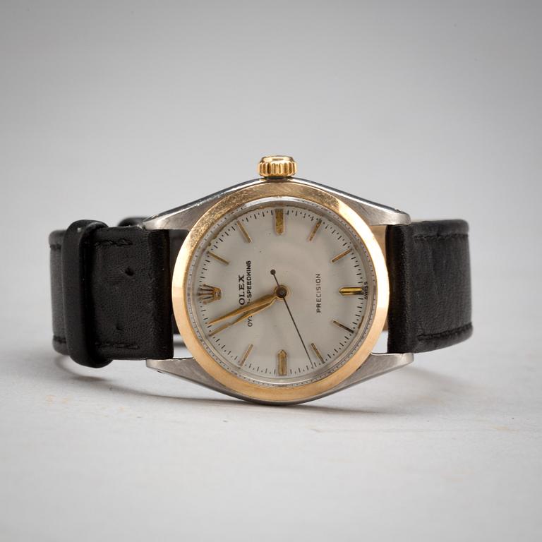 HERRARMBANDSUR, Rolex Oyster Speedking Precision, guld och stål.