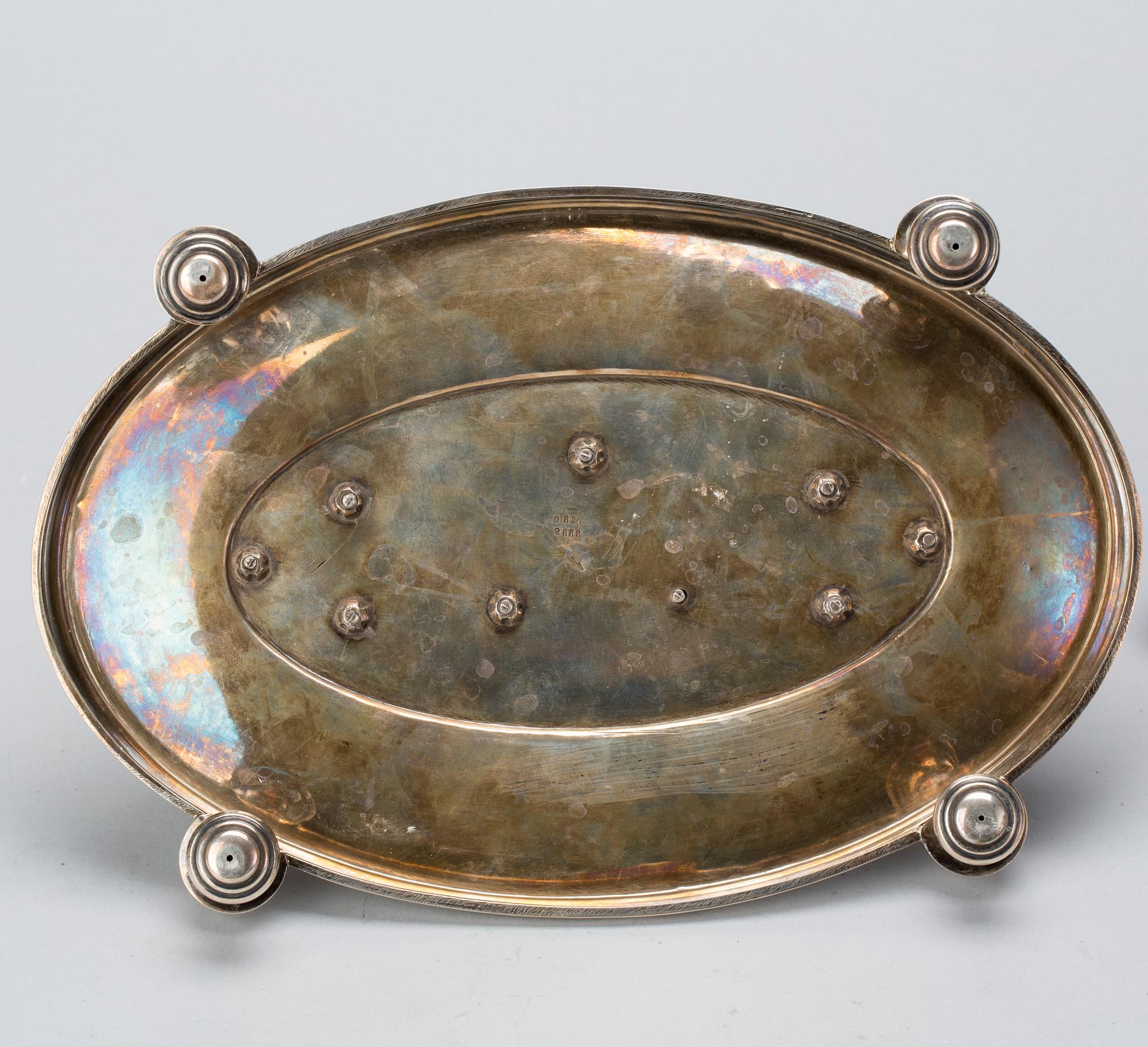 SKRIVSTÄLL, silver, 1871, vikt ca 480g.