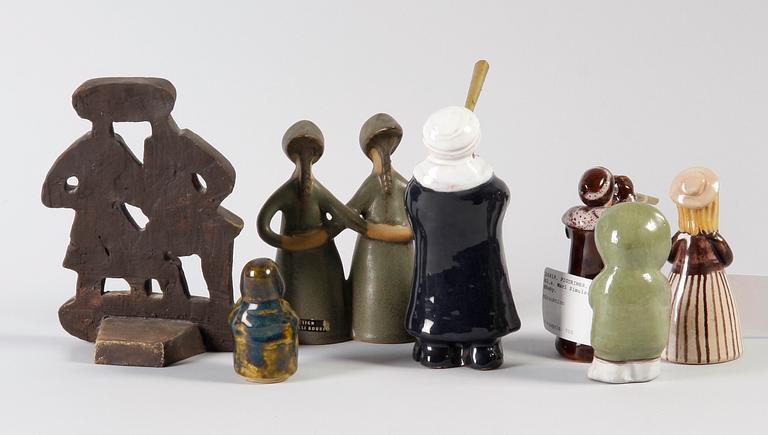 FIGURINER, 7 st. Keramik. Bl.a. Mari Simulsson, Upsala-Ekeby.