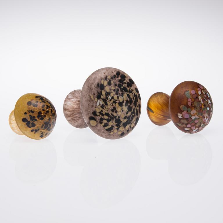 FIGURINER, 3 st, glas, Monica Backström, Kosta Boda, 1970-tal.