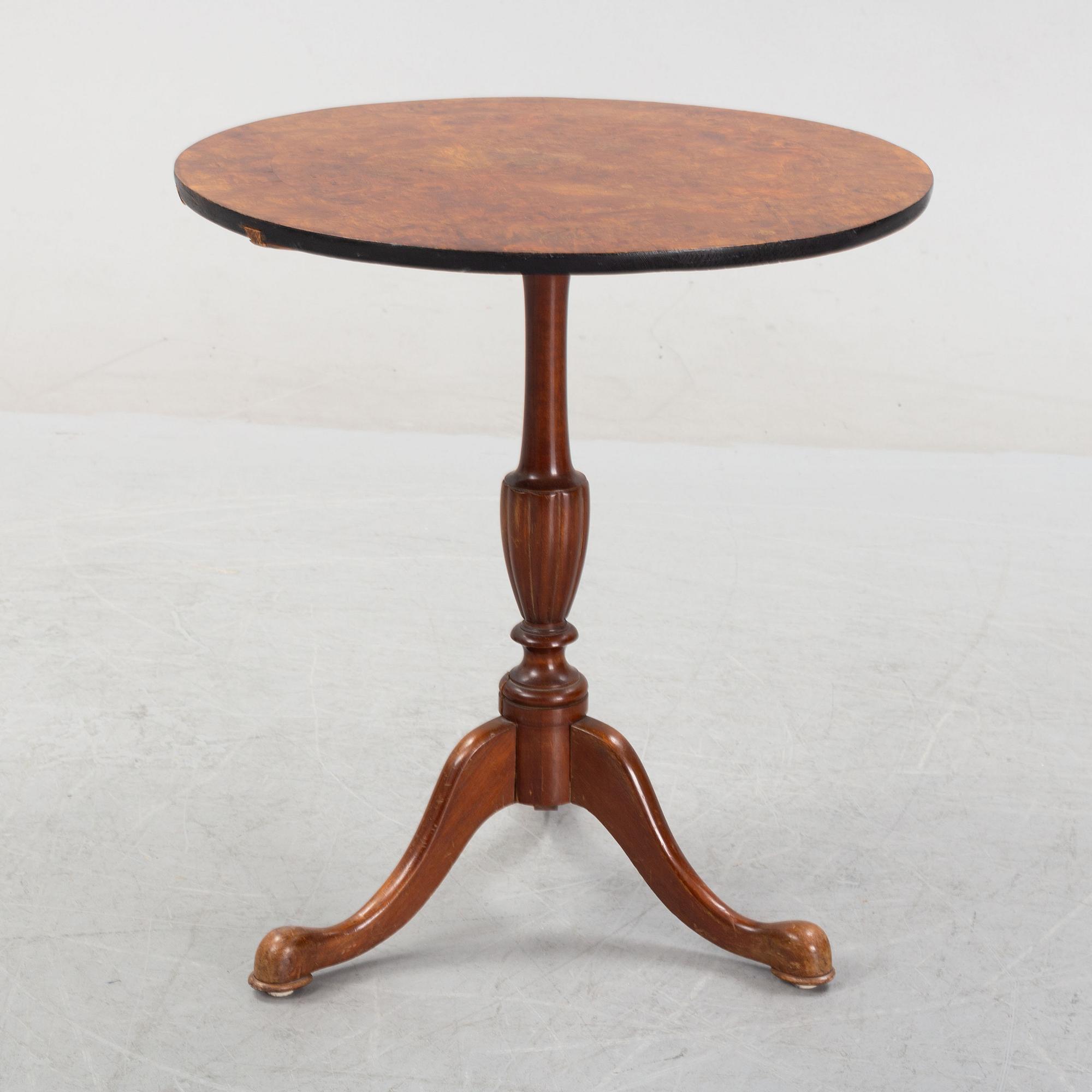 A Swedish alder tilt-top table, late 19th Century.