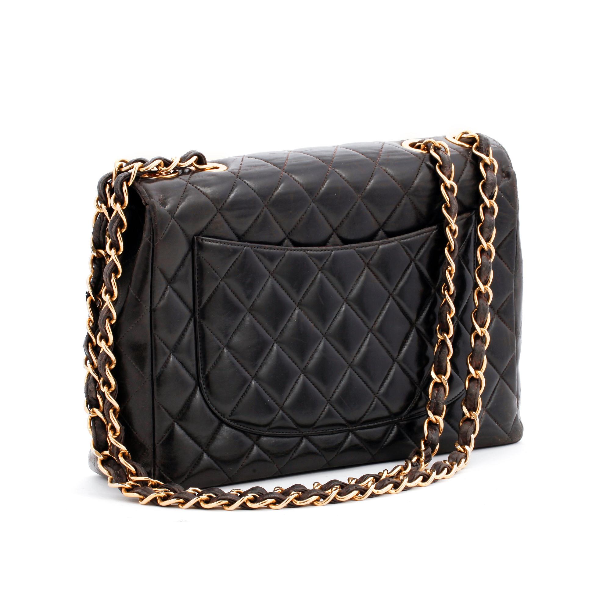 CHANEL, a quilted black leather shoulder bag, "Flap bag".