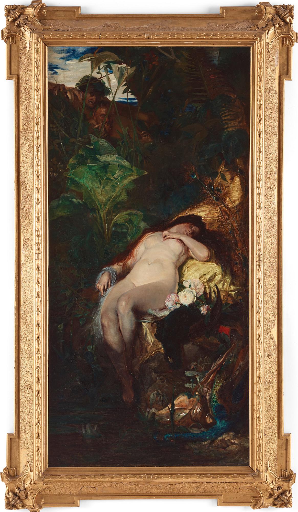 Julius Kronberg, kopia efter, "Jaktnymf och fauner".