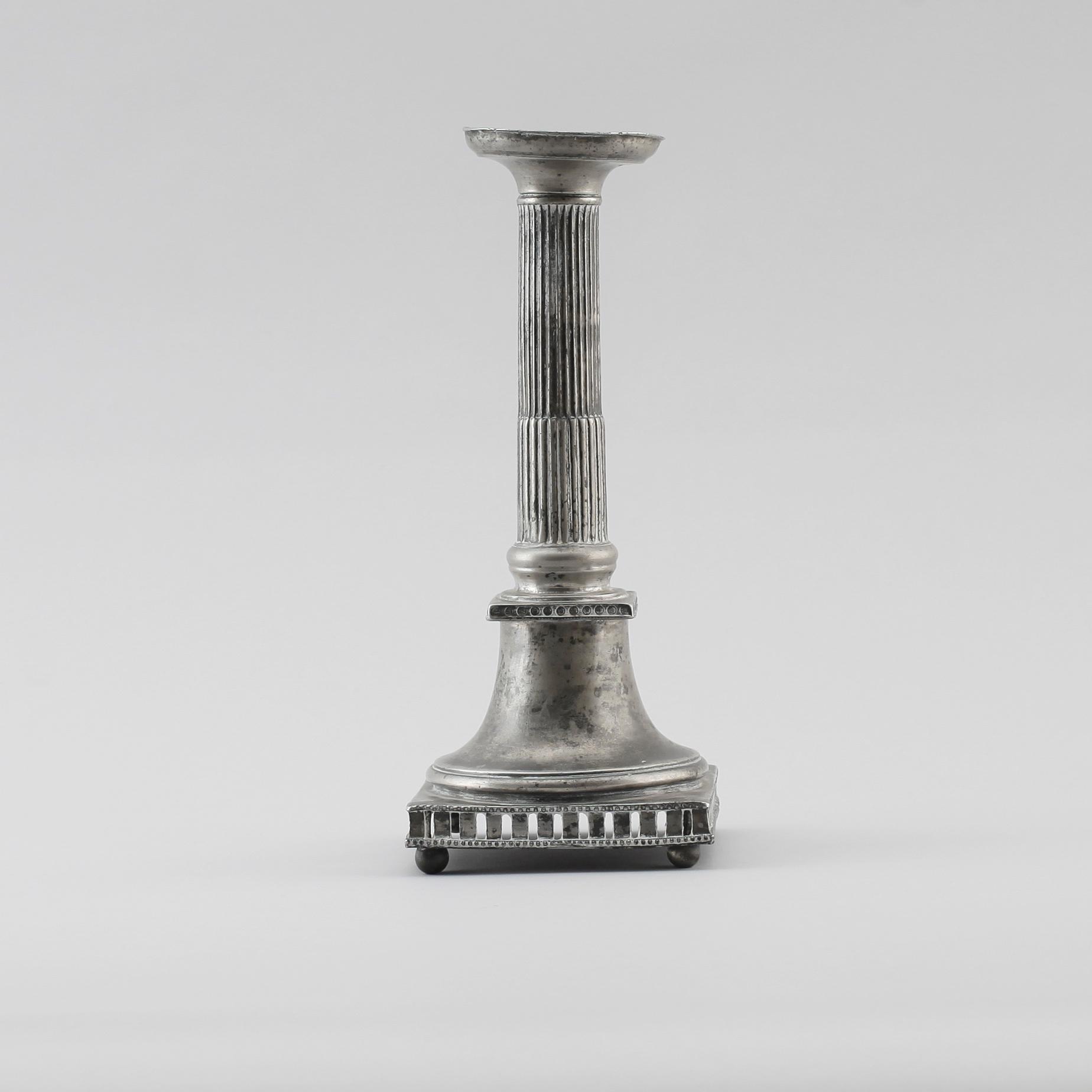 LJUSSTAKE, tenn, sannolikt Justelius, Eksjö omkring år 1800.