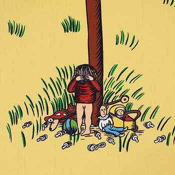 Marie-Louise Ekman, silkscreen på duk, signerad, daterad 1976, numrerad 62/100.