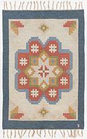 Erik Lundberg, a carpet 'Lister' flat weave c. 206 x 138 cm Vävaregården Eringsboda signed V.