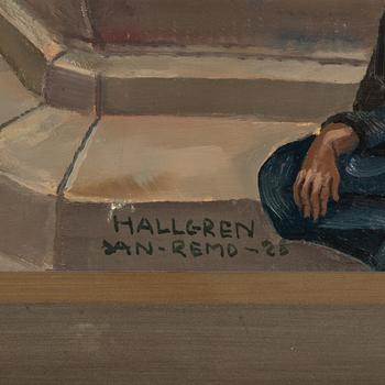 Acke Hallgren, "Domkyrkan", motiv från Piazza Muccioli, San Remo.