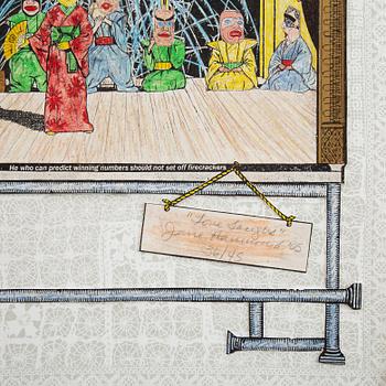 Jane Hammond, color lithograph with hand coloring and collage, signed and numbered 36/45, dated -05.