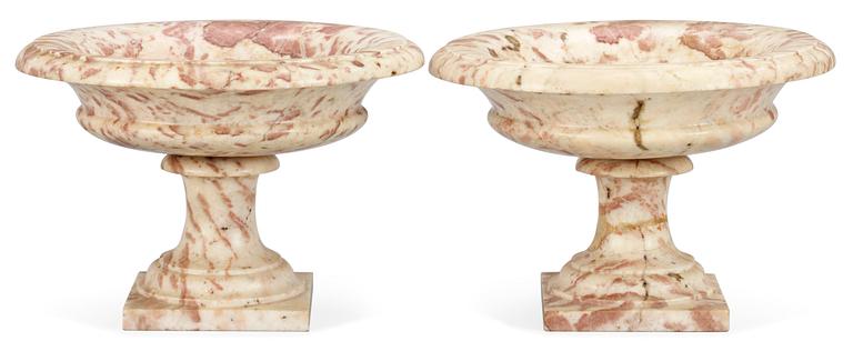 A pair of 18th/19th century marble tazza, possibly Swedish.
