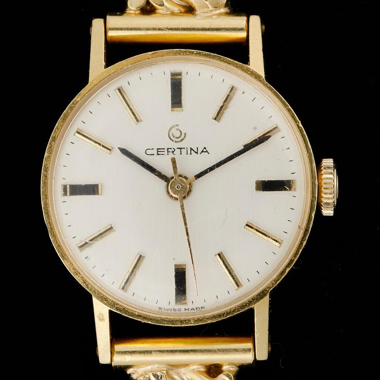 DAMARMBANDSUR, guld 18K, Certina. Tot ca 30 gram.