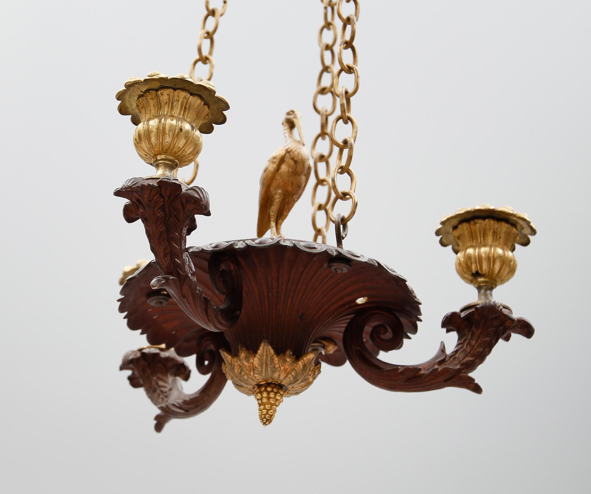 TAKAMPEL, brons, Louis XVI-stil, sent 1800-/tidigt 1900-tal. Diameter 25 cm.