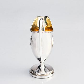 A Swedish late Gustavian parcel-gilt silver  cream-jug, mark of Petter Eneroth, Stockholm 1799.