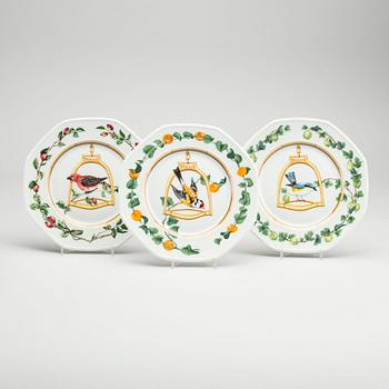 A set of six Hermés porcelain plates Limoges.