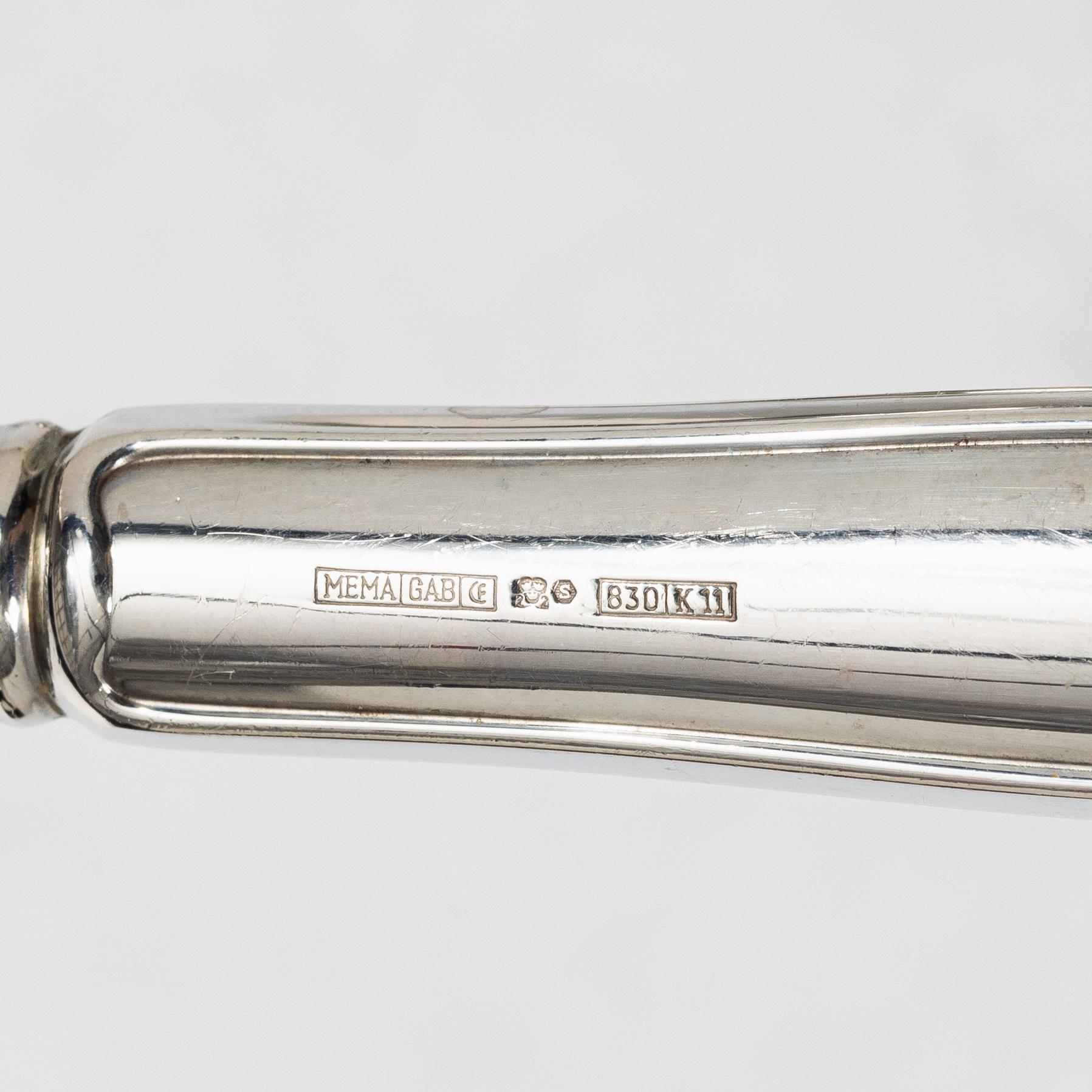 A Swedish silver cutlery set, 'Chippendale' pattern, Mema, GAB, some with year mark Eskilstuna 2010 ( 72 pieces).