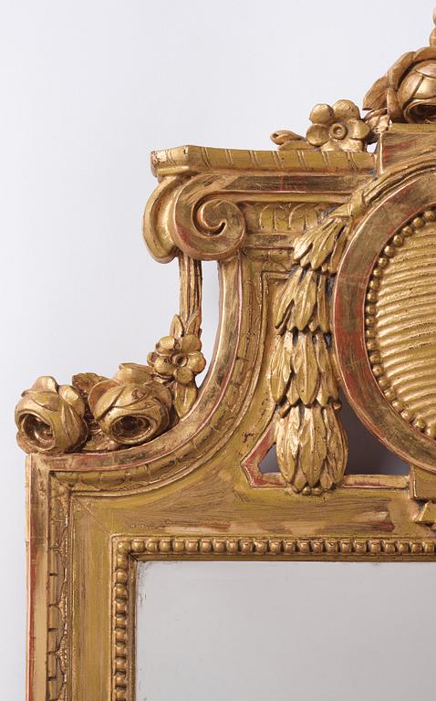 A Gustavian Giltwood mirror by J. Åkerblad (master in Stockholm 1758-1799).