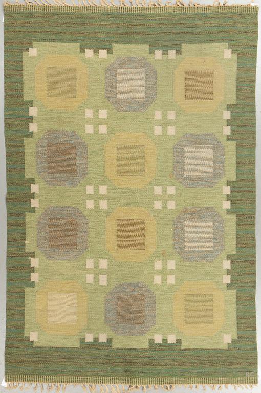 Rakel Carlander, a carpet, flat weave, ca 247 x 163,5-166,5 cm, signerad RC.