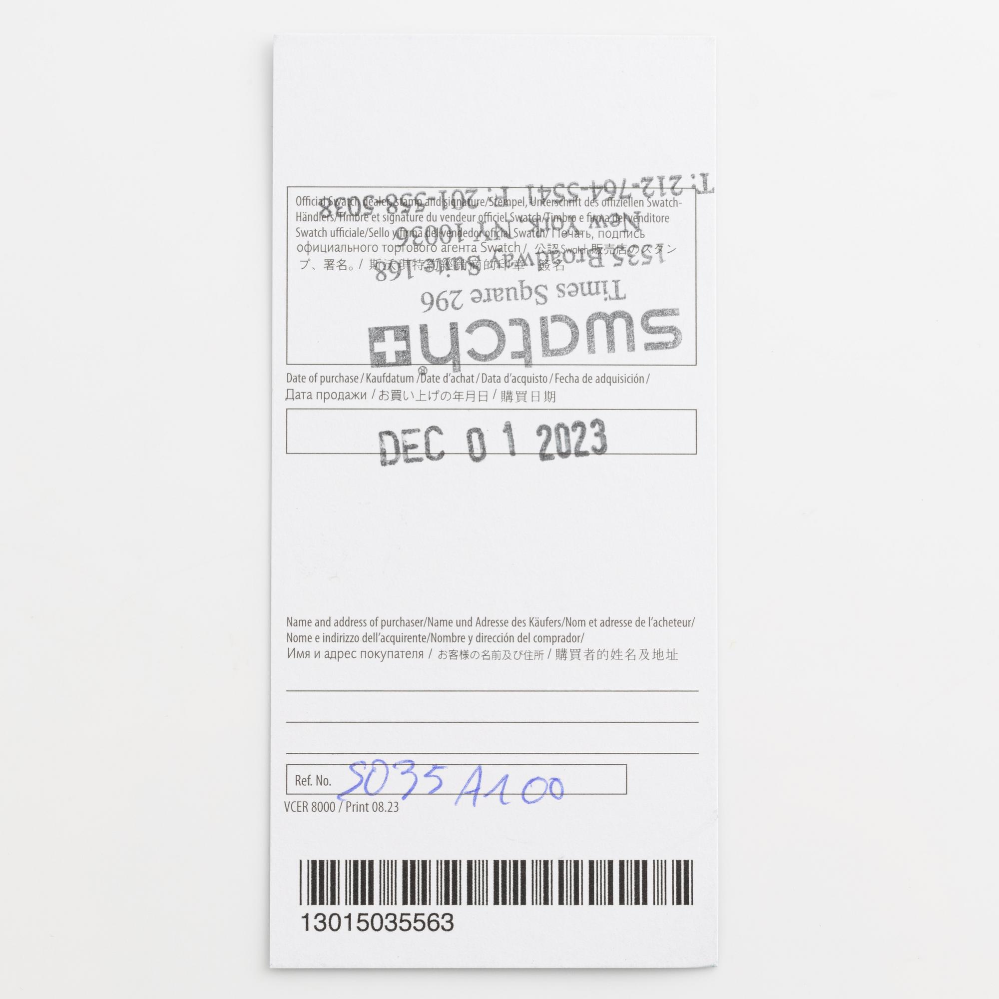 Swatch/Blancpain, Scuba Fifty Fathoms, Atlantic Ocean, wristwatch, 42.3 mm.